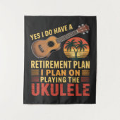 Lustiger Ukulele-Renteneintritts-Plan Wandteppich (Vorderseite)