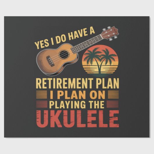 Lustiger Ukulele-Renteneintrittsplan Geschenkpapier (Flach)