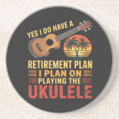 Lustiger Ukulele-Renteneintrittsplan Getränkeuntersetzer (Vorne)
