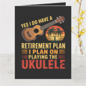 Lustiger Ukulele-Renteneintrittsplan Karte (Gelbe Blume)
