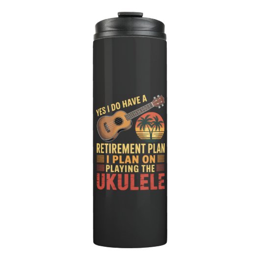 Lustiger Ukulele-Renteneintrittsplan Thermosbecher (Vorderseite)