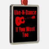 lustiger Ukulele Silbernes Ornament (Rechts)
