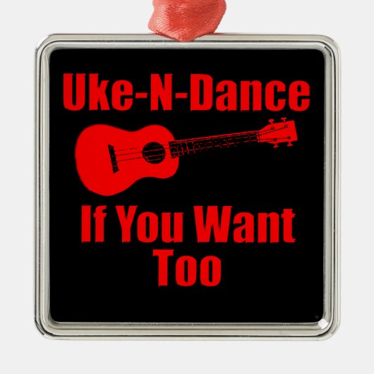 lustiger Ukulele Silbernes Ornament (Vorne)