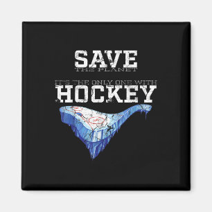 Lustiger Umweltschutz Rette Hockey Planet  Magnet