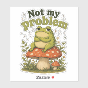 Lustiger unbeeindruckter Frosch Cottagecore Aufkle Aufkleber