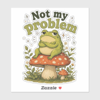 Lustiger unbeeindruckter Frosch Cottagecore Aufkle Aufkleber