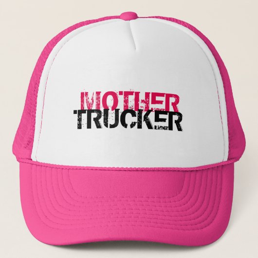 Lustiger und cooler Mutter-Fernlastfahrer durch Truckerkappe (Vorderseite)