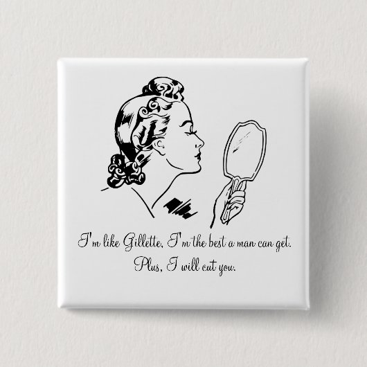 Lustiger und eleganter Mann, der Zitate heftig Button (Vorderseite)