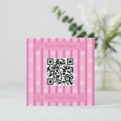Lustiger und Fancy Pink-Schneeflocken-QR-Code Einladung (Stehend Vorderseite)