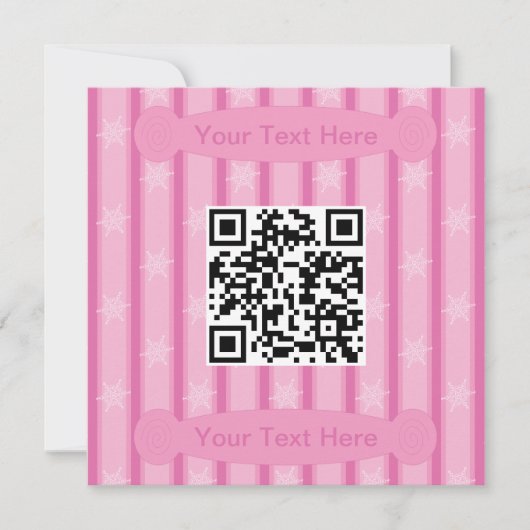 Lustiger und Fancy Pink-Schneeflocken-QR-Code Einladung (Vorderseite)