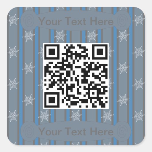 Lustiger und Fancy-Schneeflocken-QR-Code Quadratischer Aufkleber (Vorderseite)