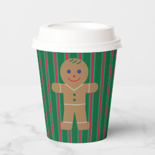 Lustiger und Fancy-Weihnachts-Gingerbread-Mann Pappbecher