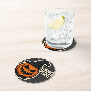 Lustiger und gruseliger Halloween-Aufkleber Untersetzer