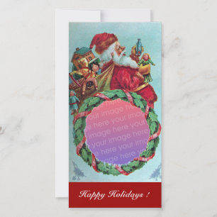 LUSTIGER UND HUMORVOLLER WEIHNACHTSMANN VINTAGE-KR FEIERTAGSKARTE