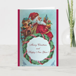 LUSTIGER UND HUMORVOLLER WEIHNACHTSMANN VINTAGE-KR FEIERTAGSKARTE