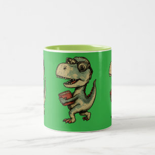 Lustiger und süßer Dino Zweifarbige Tasse