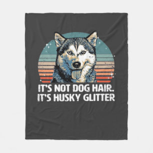 Lustiger und süßer sibirischer Husky-Hund Glitter  Fleecedecke