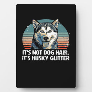 Lustiger und süßer sibirischer Husky-Hund Glitter Fotoplatte