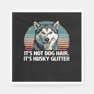 Lustiger und süßer sibirischer Husky-Hund Glitter Serviette