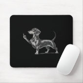 Lustiger unhöflicher schwarzer Dachshund-Hund Meme Mousepad (Mit Mouse)