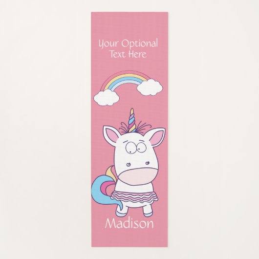 Lustiger Unicorn-individueller Name, Text u. Yogamatte (Vorderseite)