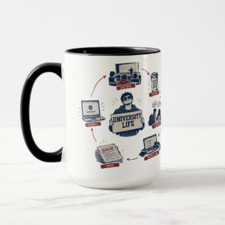 Lustiger "Universitätsleben"-Zyklus Studentenleben Tasse