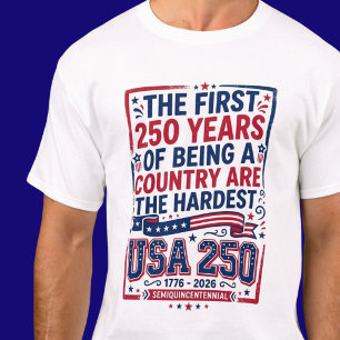 Lustiger USA 250. Geburtstag Patriotisch Rot Weiß  T-Shirt