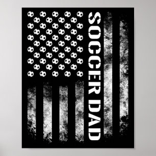 Lustiger USA-Flaggen-Vater beim Fußball Poster