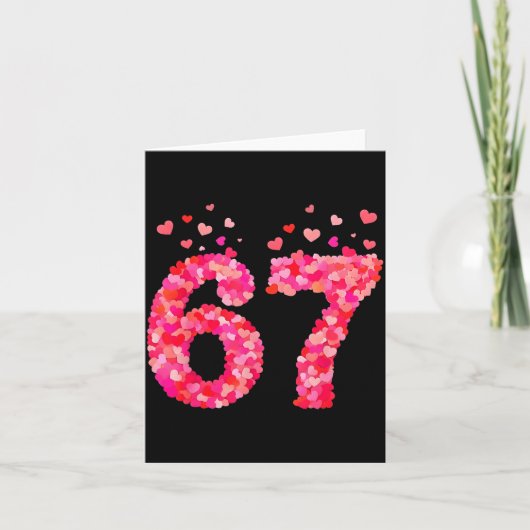 Lustiger Valentin 6 7 Meme Junge Sechs Sieben Herz Karte (Vorderseite)