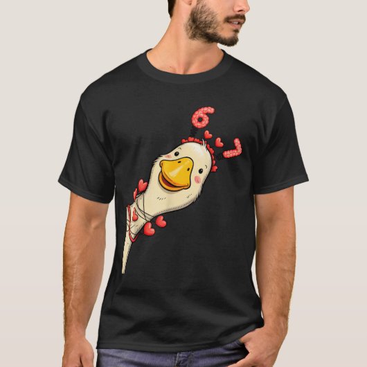 Lustiger Valentins-Gans 6 7 Sechs Sieben Meme pass T-Shirt (Vorderseite)