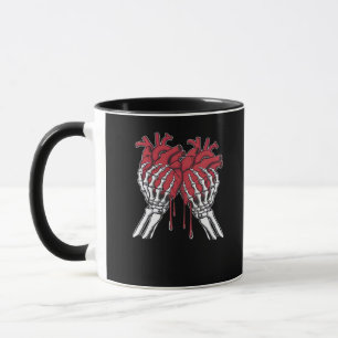 Lustiger Valentins-Skelett-Herz-Hände Klassischer Tasse