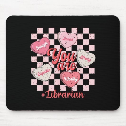 Lustiger Valentinsbibliothekar Liebesherz Mousepad (Vorne)