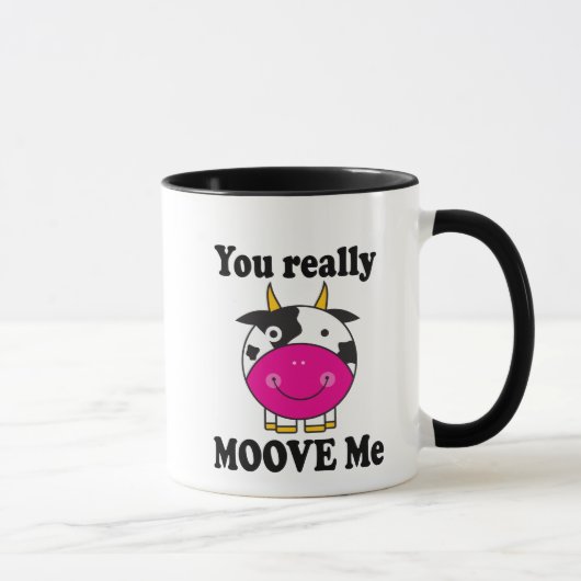 Lustiger Valentinsgruß Moove ich Kuh-Geschenk Tasse (Rechts)
