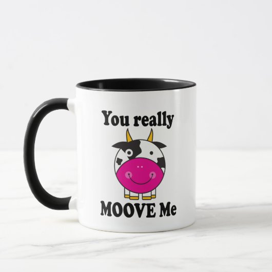 Lustiger Valentinsgruß Moove ich Kuh-Geschenk Tasse (Links)