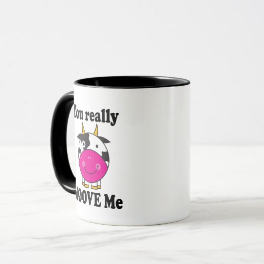 Lustiger Valentinsgruß Moove ich Kuh-Geschenk Tasse (Vorderseite Links)