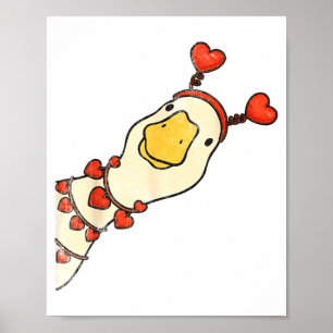 Lustiger Valentinstag Alberne Gänse Ente Herz Lieb Poster