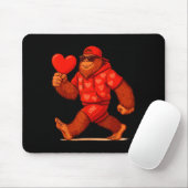 Lustiger Valentinstag Bigfoot Herz Sungles Sasquat Mousepad (Mit Mouse)