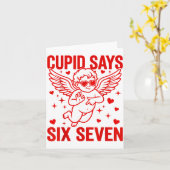 Lustiger Valentinstag Cud sagt Six Seven Meme Mädc Karte (Gelbe Blume)