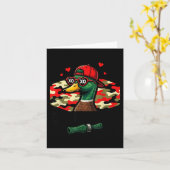 Lustiger Valentinstag-Entenjagd-Tarn-Aufruf-Wasser Karte (Gelbe Blume)