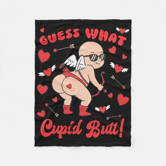 Lustiger Valentinstag, Errate, was Cupid Hintern Fleecedecke (Vorderseite)