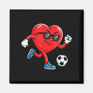 Lustiger Valentinstag für Jungen Herz Fußball Magnet