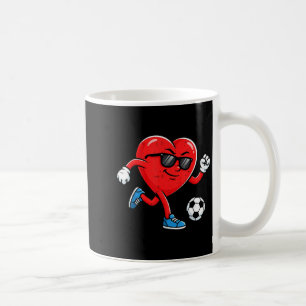 Lustiger Valentinstag Herz Fußball Jungen Kaffeetasse