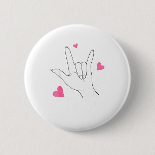 Lustiger Valentinstag Herz Ich liebe dich Handzeic Button