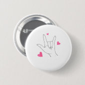 Lustiger Valentinstag Herz Ich liebe dich Handzeic Button (Vorne & Hinten)