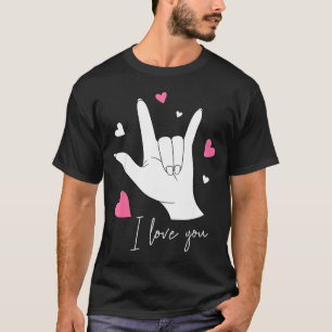 Lustiger Valentinstag Herz Ich Liebe Dich Handzeic T-Shirt
