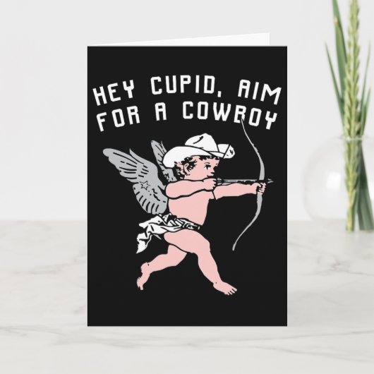 Lustiger Valentinstag Hey Cupid Karte (Vorderseite)