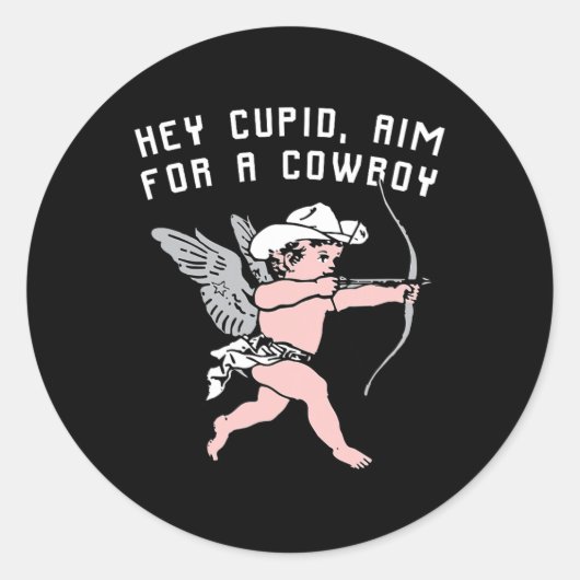 Lustiger Valentinstag Hey Cupid Runder Aufkleber (Vorderseite)
