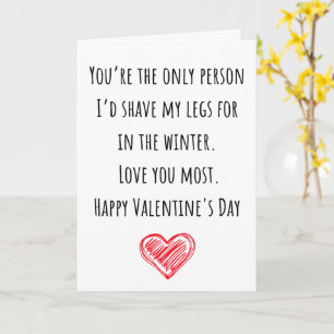 Lustiger Valentinstag Ich habe meine Beine rasiert Karte