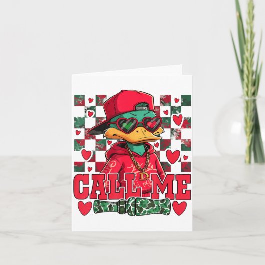 Lustiger Valentinstag Junge Entenjagd Ruf Mich Tod Karte (Vorderseite)