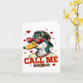 Lustiger Valentinstag Junge Entenjagd Ruf mich Tod Karte (Gelbe Blume)